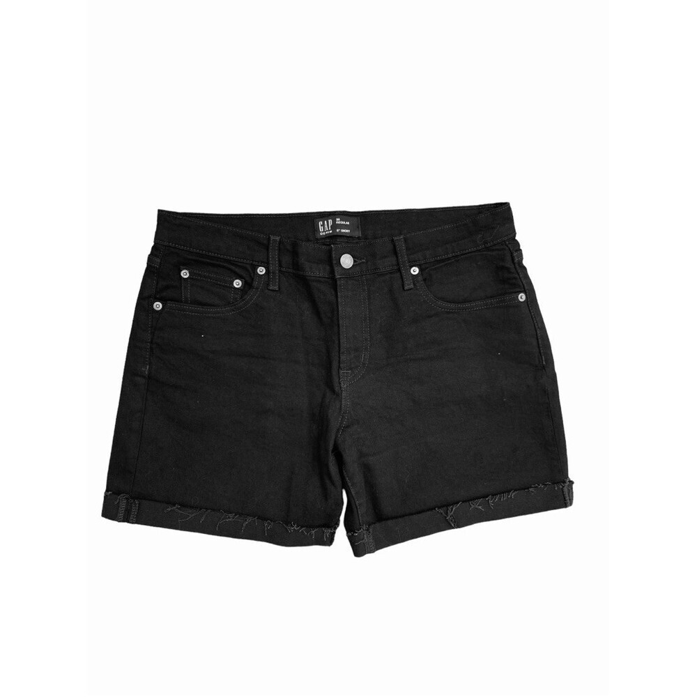 GAP Denim Jean Black 5” Cuffed Short,‎ Women size 30